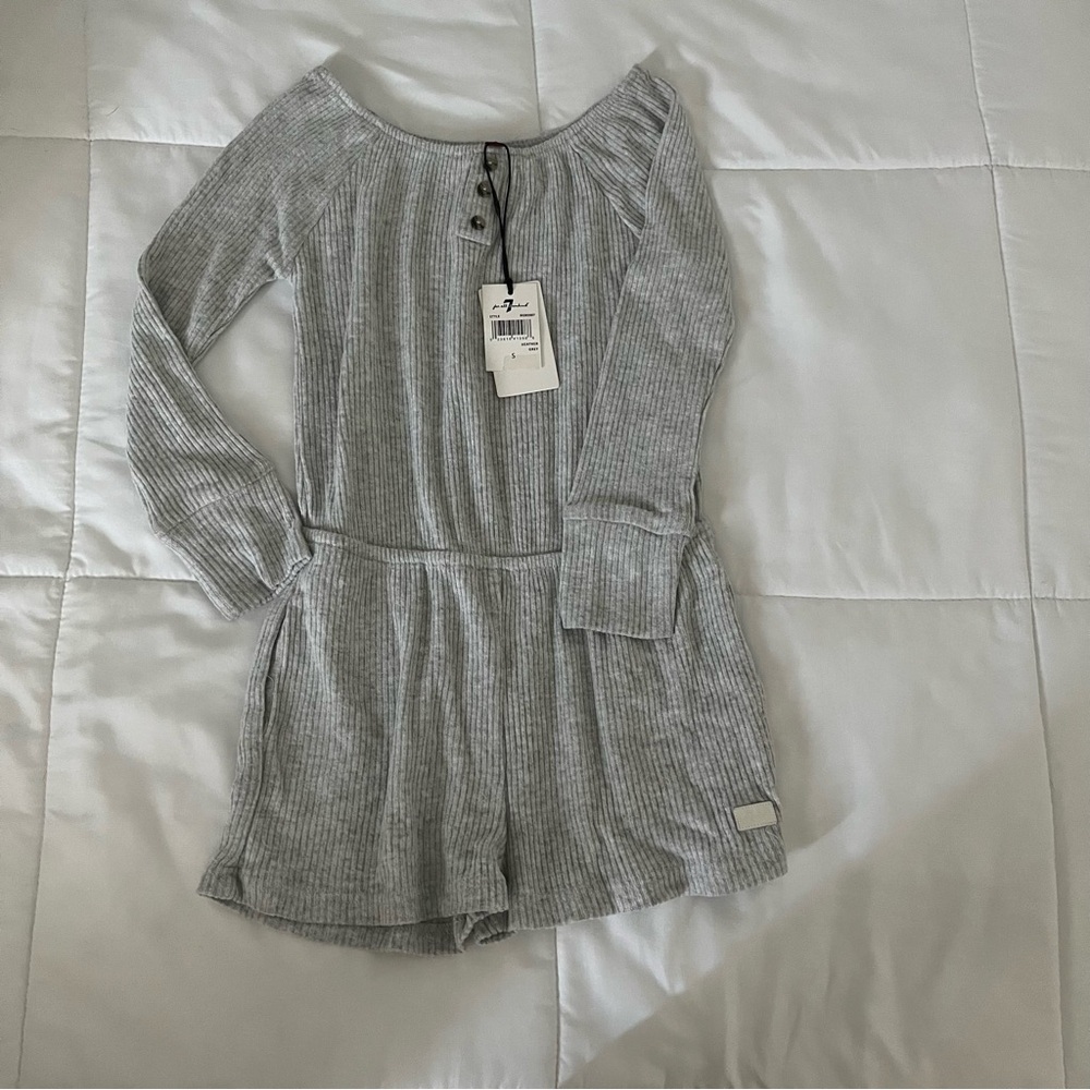 Girls size S 7 for all mankind one piece soft grey jumper. NWT